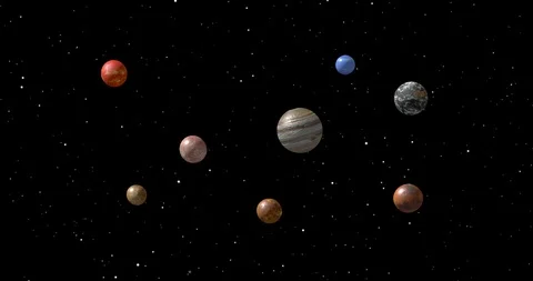4K Solar System Animation - Space Background Stock Footage 111143860