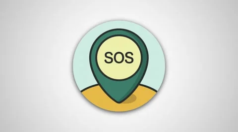 4K - sos logo round icon symbol Video stock 61355900