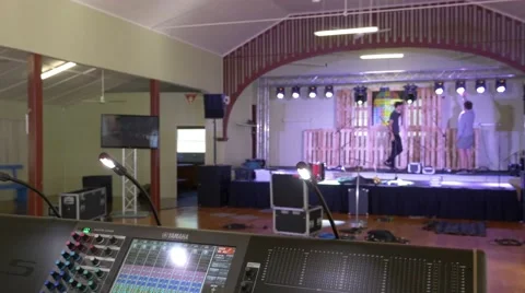 4k Sound Console at Event - Crane Shot Stock Footage 40314515