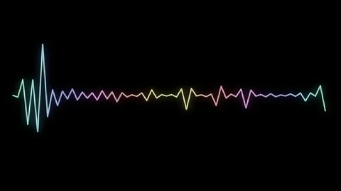 4k Sound wave analog lines animation on black background. Stock Footage 117275056