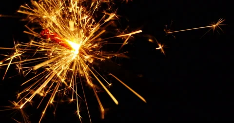 4K - Sparkler close-up Video stock 43017322