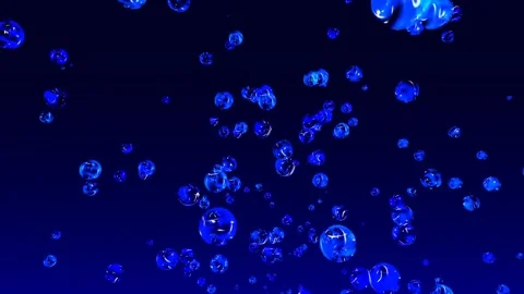 4k sparkling blue plasma bubbles falling motion background Stock Footage 264193538