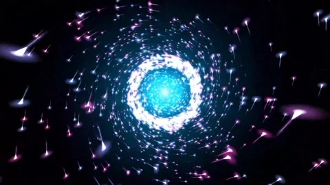 4k Sparkling Colorful Comets Spherical Space Tunnel Motion Background Stock-Footage 305900734