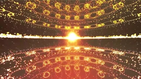 4k Sparkling Orange Spirals Lights Strings Stage Arena Animated Background Stock Footage 313856932