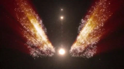 4k Sparkling Spirals Wings Dark Space Motion Background Stock Footage 311309432
