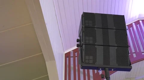 4k Speaker Line Array - Point Source Stock Footage 40314424