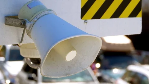 4K Speaker System, Outdoor Loud Public Megaphone Announcement Stockbeeldmateriaal 83479798