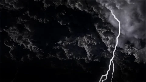 4K Spectacular sky with thunderstorms and lightnings in night storm clouds-Dan Stock Footage 75855534