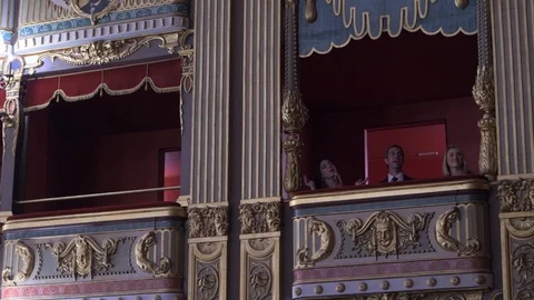 4K spectators clapping in opulent balcony theatre Stock Footage 92469887
