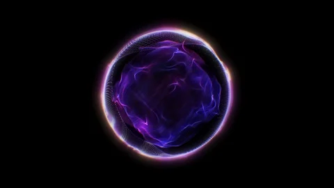 4k. Sphere grid. Animation globe. Digital background. Neon waves Stock Footage 119342248