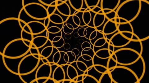 4k Spin circle ring wire swirl chain tunnel,flower coil pattern background. Video stock 60406309