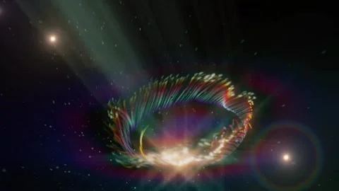 4k Spinning Ribbons Motion Background Stock Footage 328545531