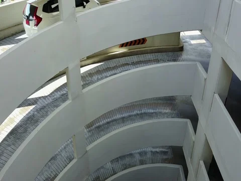 4K Spiral driveway into a multi storey car park Stock Footage 78053072