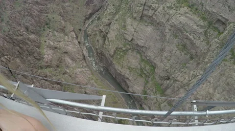 4K spitting off a suspension bridge Stock Footage 53429825