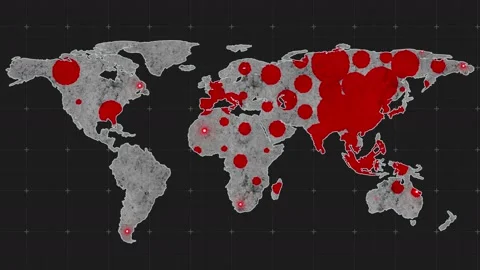 4k Spread of the virus epidemic on the global map of the world. Stock Footage 125895465