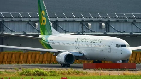 4K Spring Japan Boeing 737-800 Lineup at Narita International Airport Japan Stock Footage 338039629