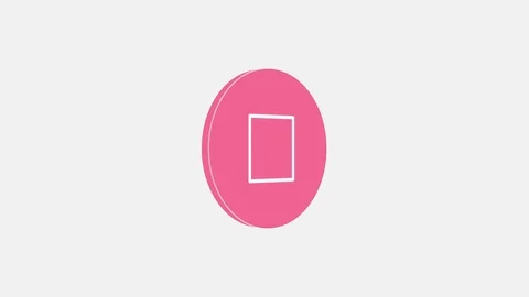 4k - Square spinning icon on white background Video stock 72478575