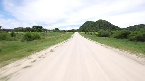 4K stabilized footage from Namibia, driving on sand roads. 動画素材 83311600