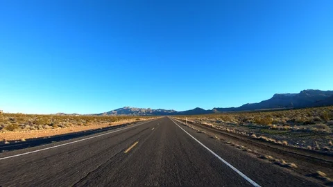 4K stablized POV shot driving on isolated rural highway in Utah, USA Stock Footage 114822129