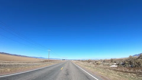 4K stablized timelapse POV driving on isolated rural highway in Utah, USA Stock Footage 114821944