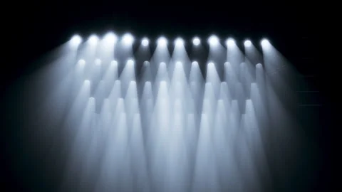 4K stadium floodlights array background, dramatic arena lighting, copy space Stock Footage 328713315