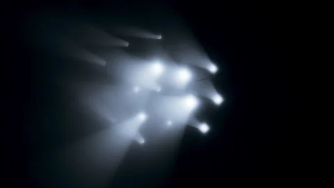 4K stadium spotlight beams background, dramatic rays, copy space Stock Footage 328713242