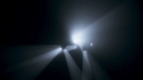 4K stadium spotlight beams background, dramatic light rays, copy space Stock Footage 328713253