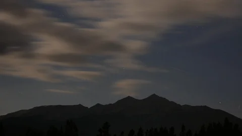 4k Star Time Lapse with Clouds And Colorado Mountains Near Breckenridge Colorado Video stock 96249721
