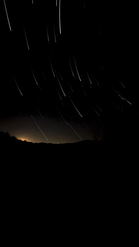 4K Star Trails and Moonset over Korean Mountains Stock Footage 329534319
