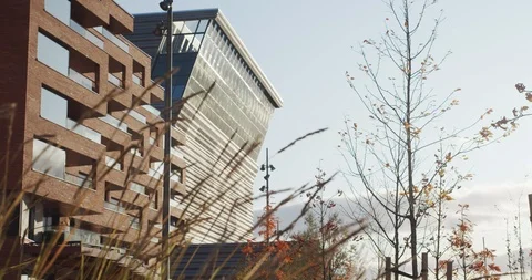 4K static medium shot of the new Edvard Munch museum Lambda in Bjørvika, Stockbeeldmateriaal 118957112