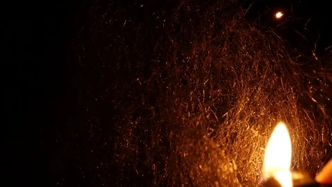 4k. Steel wool burning Video stock 76584370