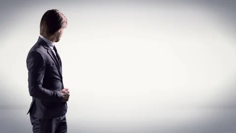 4K Stern Looking Man with Hands on Hips, Professional Businessman in Suit Stock Footage 78005256
