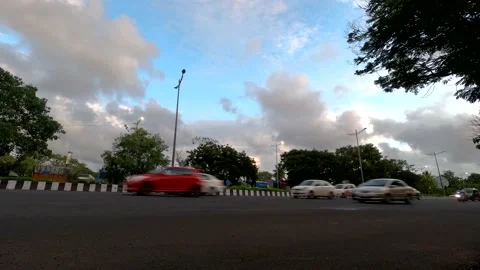 4K Still Timelapse of post lockdown traffic on Express Highway, Mumbai, India Stock Footage 134122228