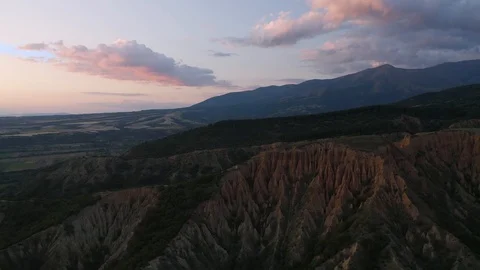4k Stob Pyramids Bulgaria Sofia at Sunset Hike Walk Fitness Geological Formation Stock Footage 122465073