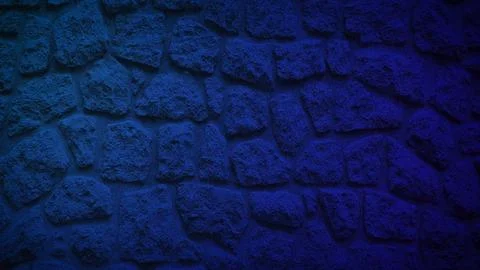 4K stone wall texture with a deep blue gradient overlay, creating a cool, t.. Stock Photos