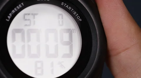 4K Stop clock starts and stops at 9 seconds Video stock 65970281