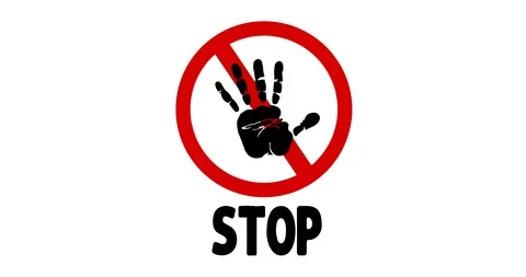 4K Stop Hand Icon Animation - Sign Stock Footage 108734217