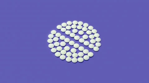 4K Stop motion animation loop of white pill on Veri Pery background Stock Footage 169065819