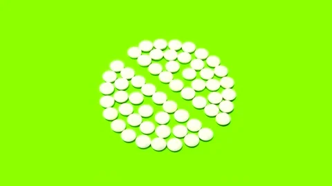 4K Stop motion animation loop of white pill on neon green Stock Footage 169882717