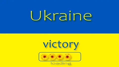 4K stop motion animation. Ukrainian flag with the text Ukraine, Victory Stock Footage 172714890