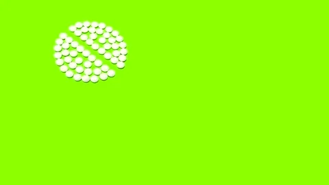 4K Stop motion animation of white pill on neon green,chartreuse color background Stock Footage 169882728
