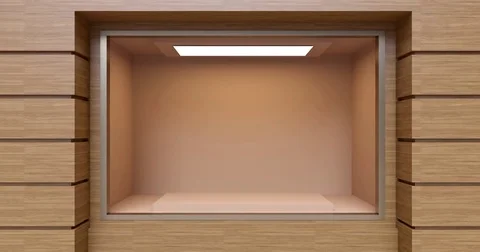 4k. Storefront with a wooden facade Stock Footage 76120380