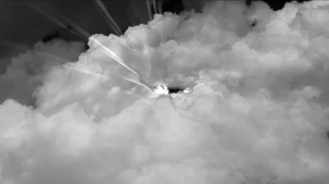 4k Storm clouds mist gas smoke,thunder lightning haze sky,atmosphere background Stock-Footage 60423996