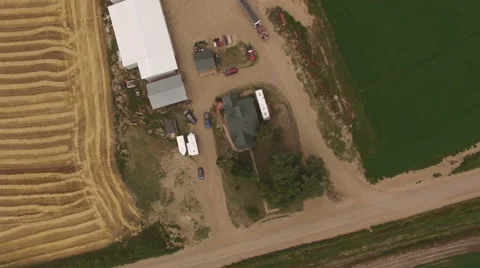 4k Straight down drone view of Colorado farm Stock Footage 67231004