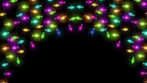 4K String of colorful light bulbs. Looping Christmas holiday themed frame Stock Footage 246685259