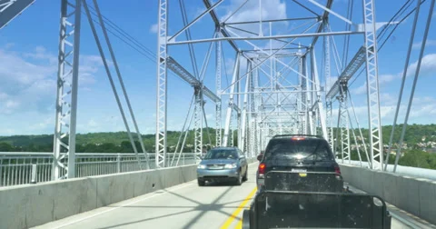 4K Stuck in Traffic on a Bridge Stock Footage 38924515