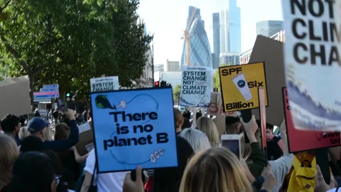4K Students protest against climate change in London Stock Footage 313822211