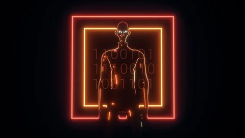 4K Stylized Artificial Intelligence. 3D CGI animation. Stock Footage 101139080