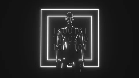 4K Stylized Artificial Intelligence. 3D CGI animation. Stock Footage 101139712