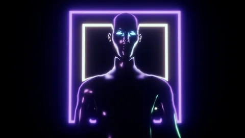 4K Stylized Artificial Intelligence. 3D CGI animation. Stock Footage